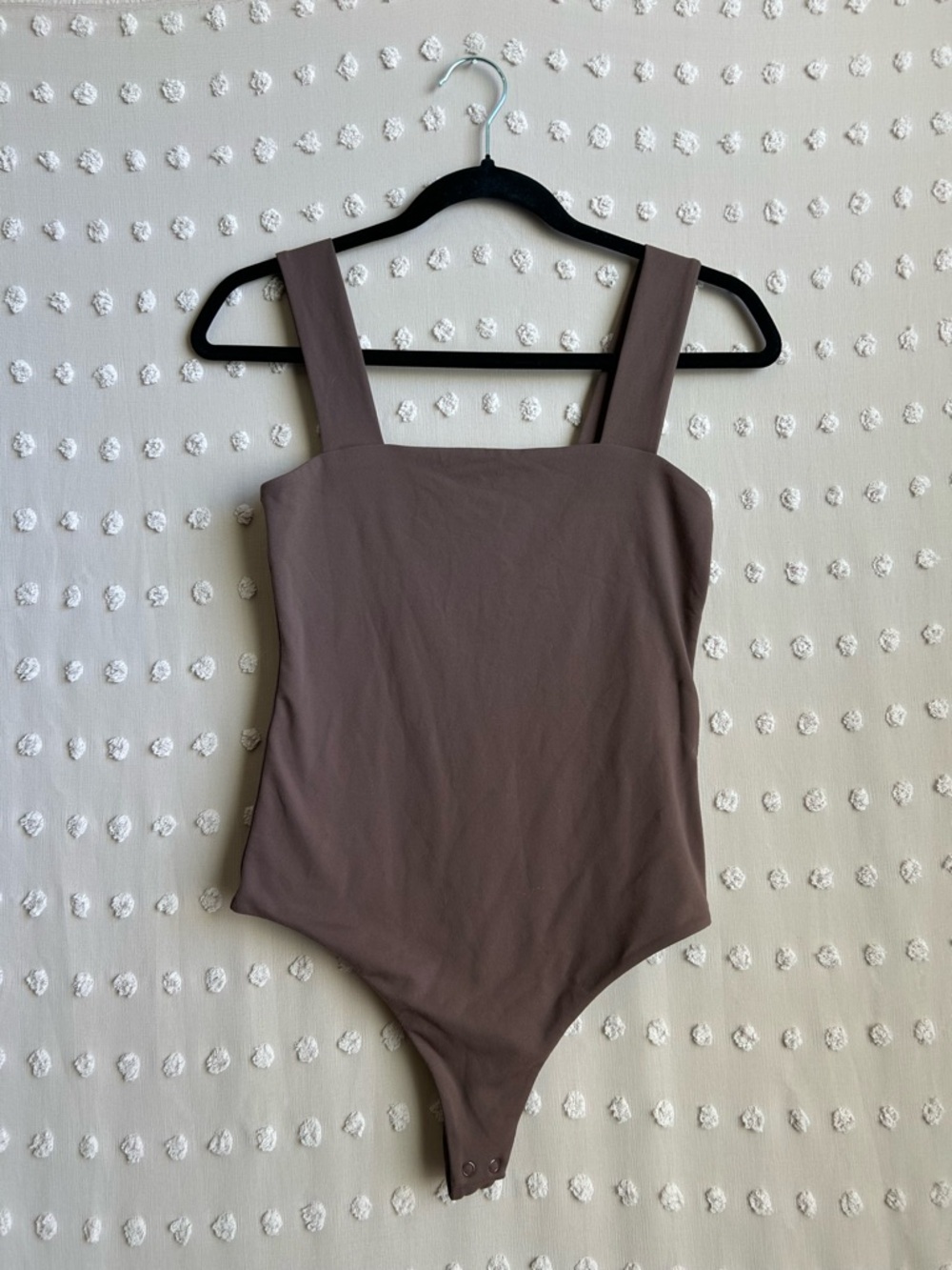 Nuuds Square‎ Neck Tank Sleeveless Bodysuit Sz S Coffee Brown